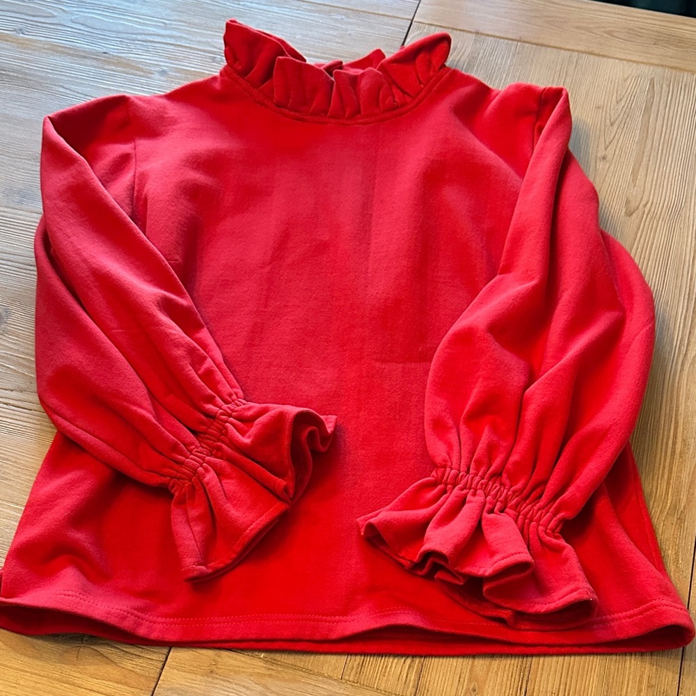 Red Ruffled Women's Top